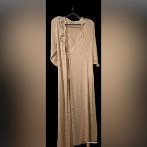 Vintage Christian Dior Sleepwear Nightgown Set With Robe Pale Pink and Lace